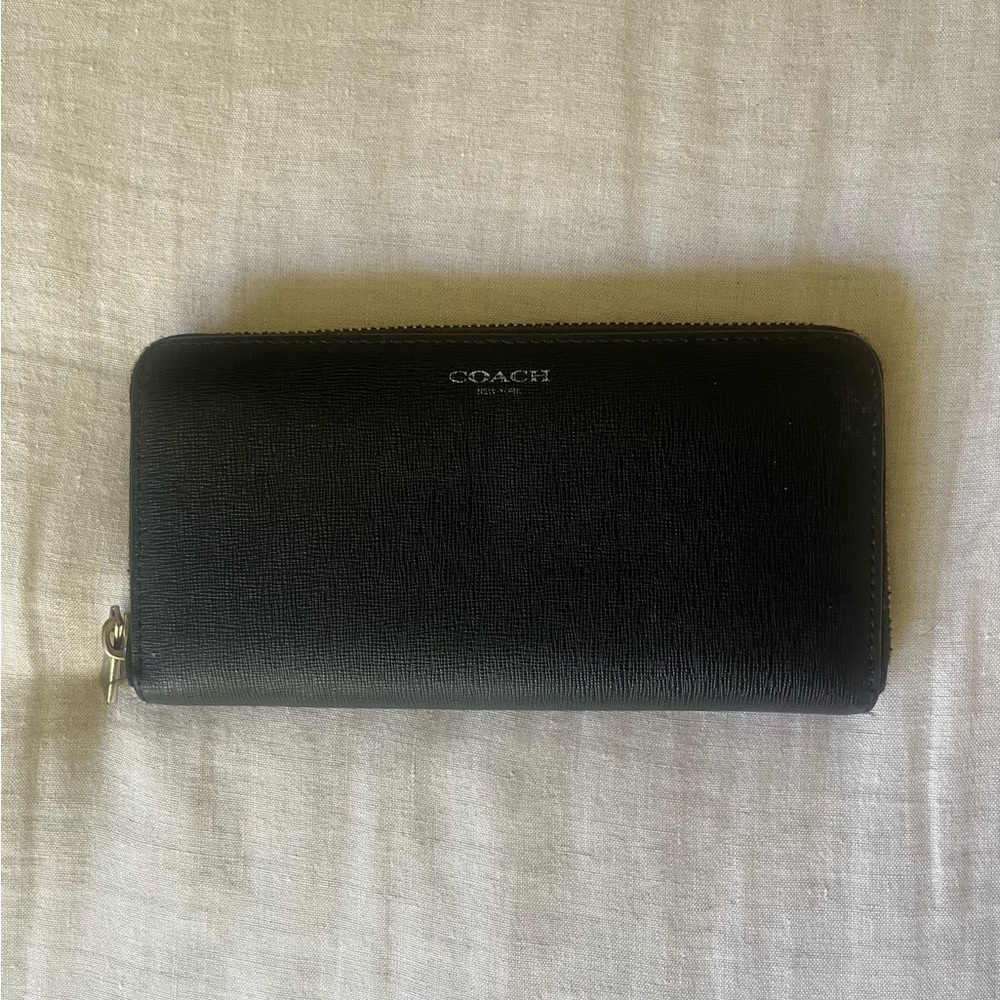 Classic black leather Coach wallet